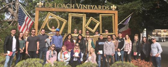 Group of students visiting De Loach Vineyards